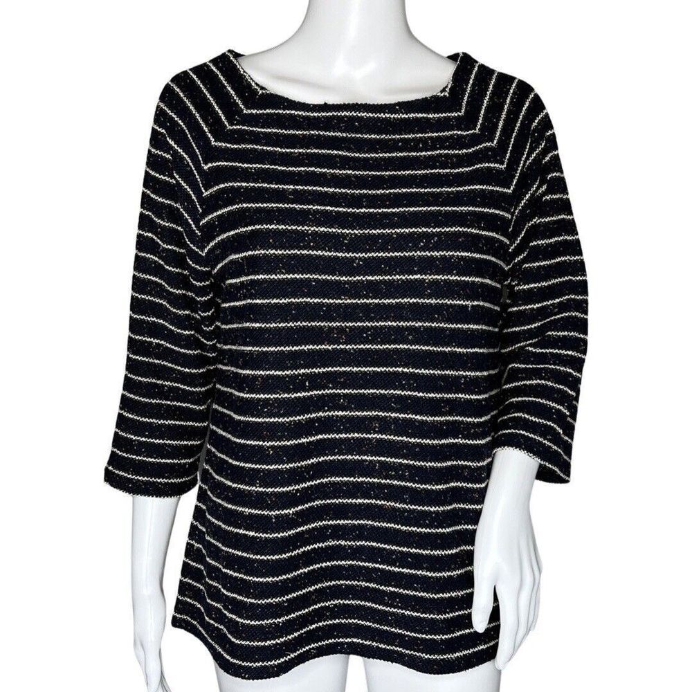 Banana Republic Sweater Womens Medium Navy Blue Multicolored Speckle Work Casual